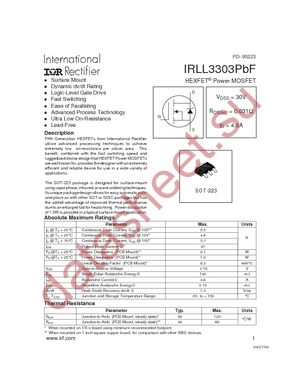 IRLL3303TRPBF datasheet  